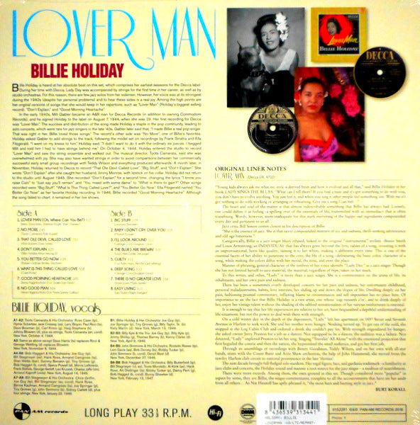 HOLIDAY, BILLIE lover man LP