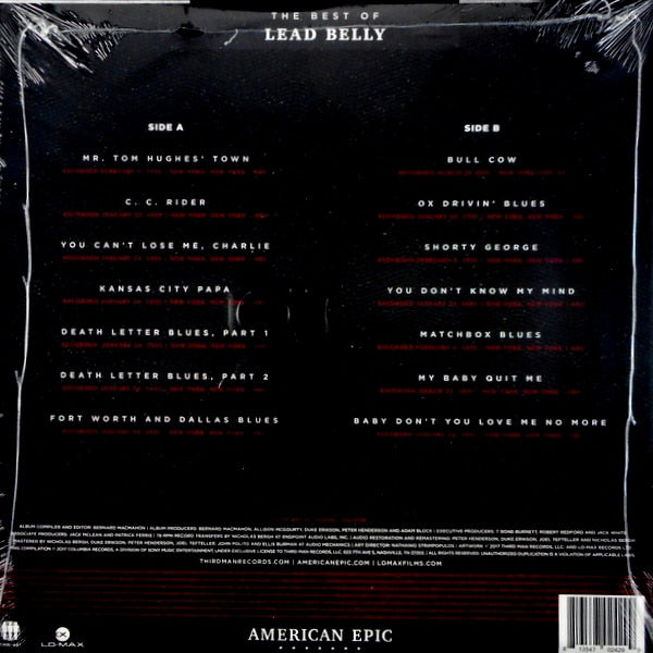 LEADBELLY the best of leadbelly LP