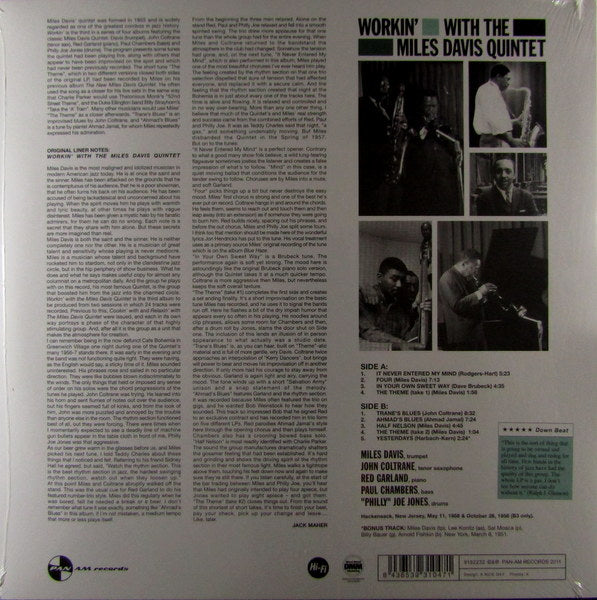 workin' with the Miles Davis quintet