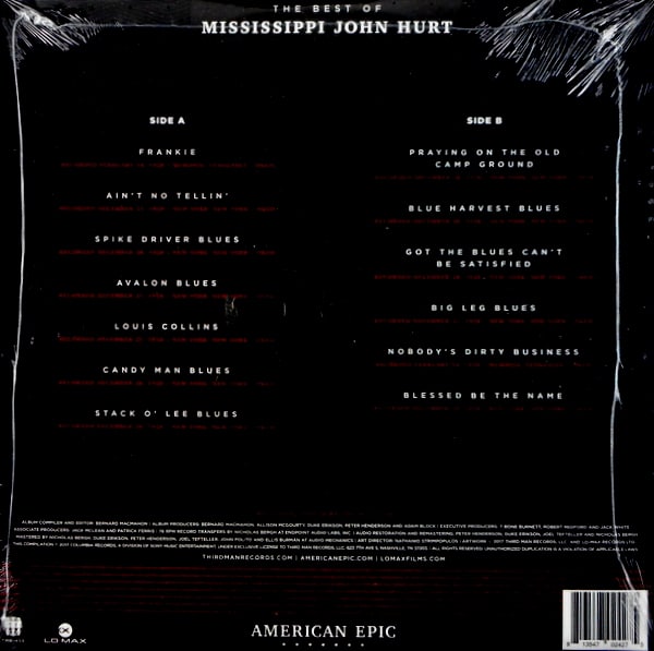 MISSISSIPPI JOHN HURT the best of mississippi john hurt LP