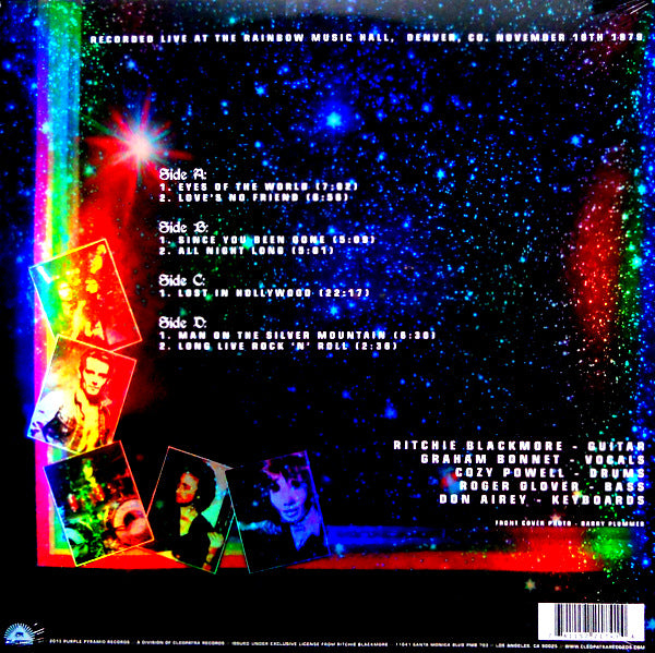 RAINBOW denver 1979 - down to earth tour LP back