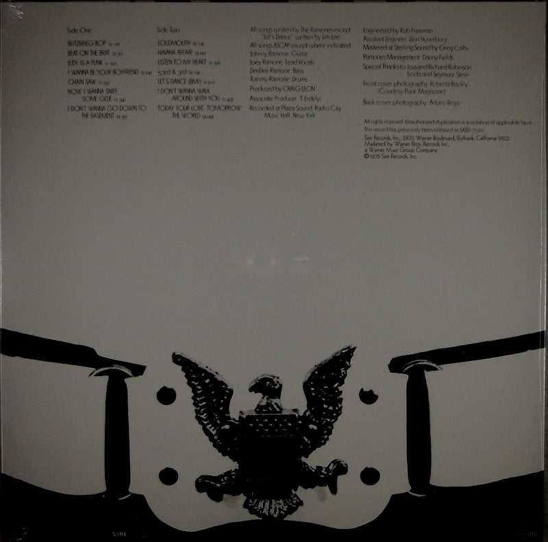 RAMONES ramones LP back