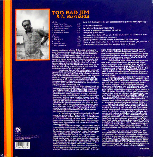 BURNSIDE, R.L. too bad jim LP back