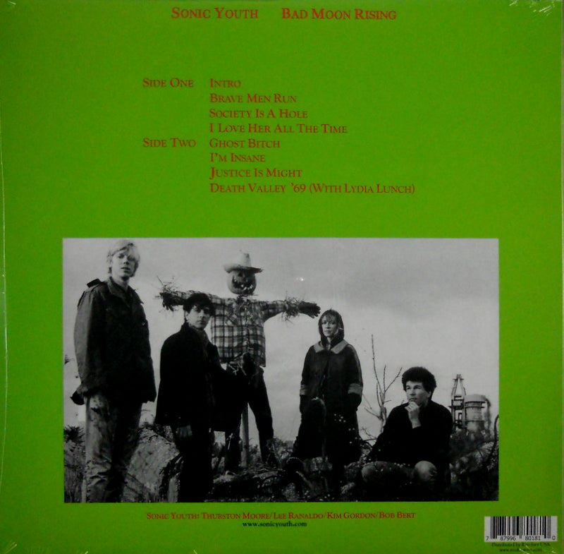 SONIC YOUTH bad moon rising LP back