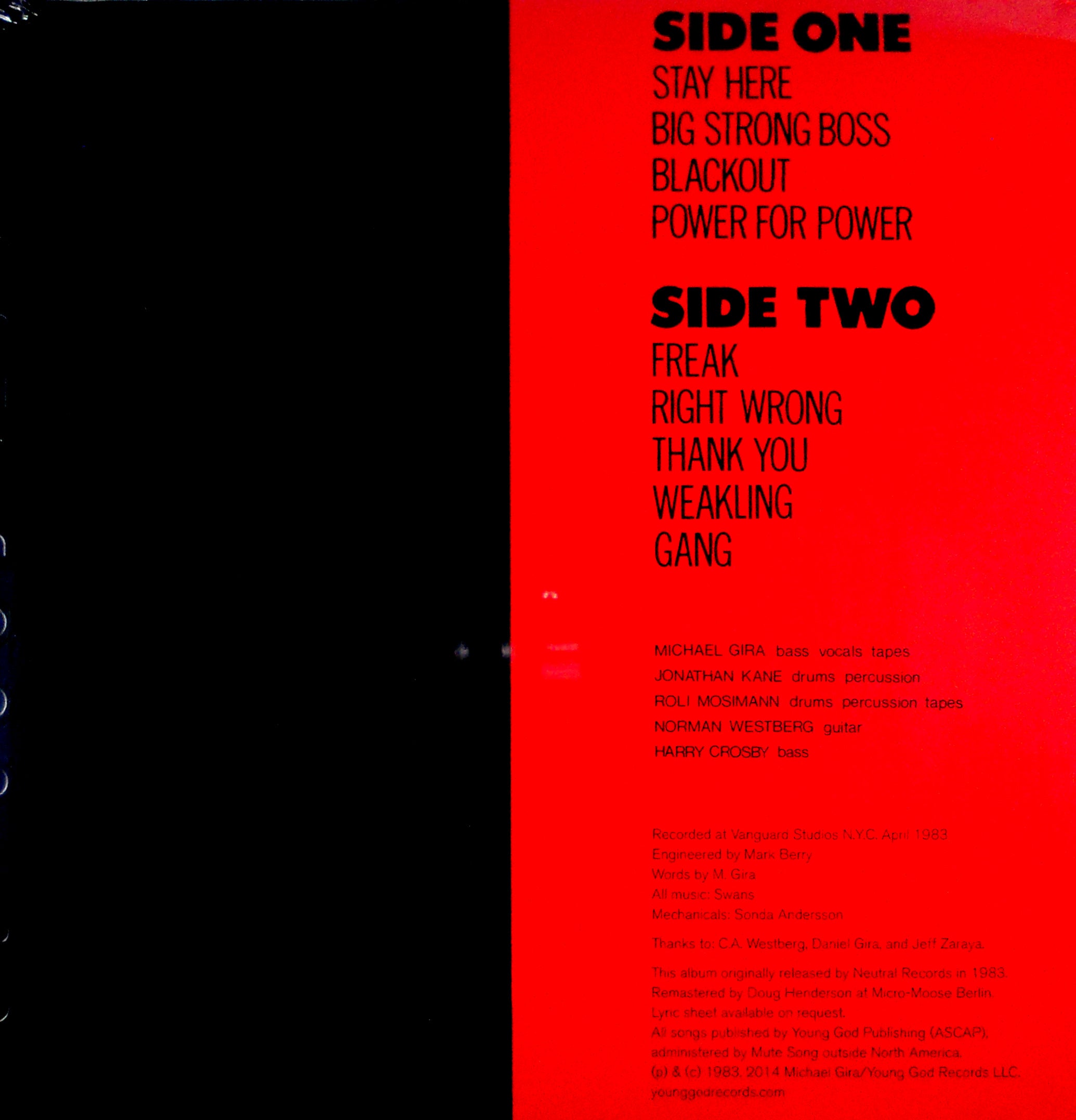 swans filth usa poster lp